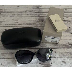 Coach Sunglasses OHC8433U Black Grey Gradient With Case NEW